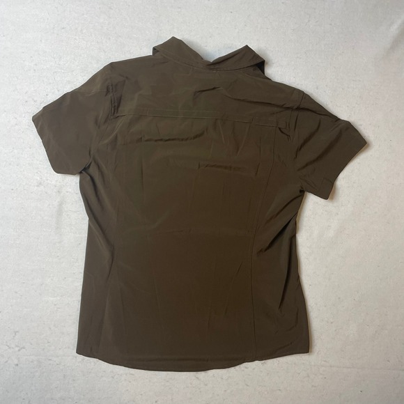 The‎ North Face Womens L/G Short Sleeve Hiking Shirt Olive Green Lightweight Top - Picture 2 of 6